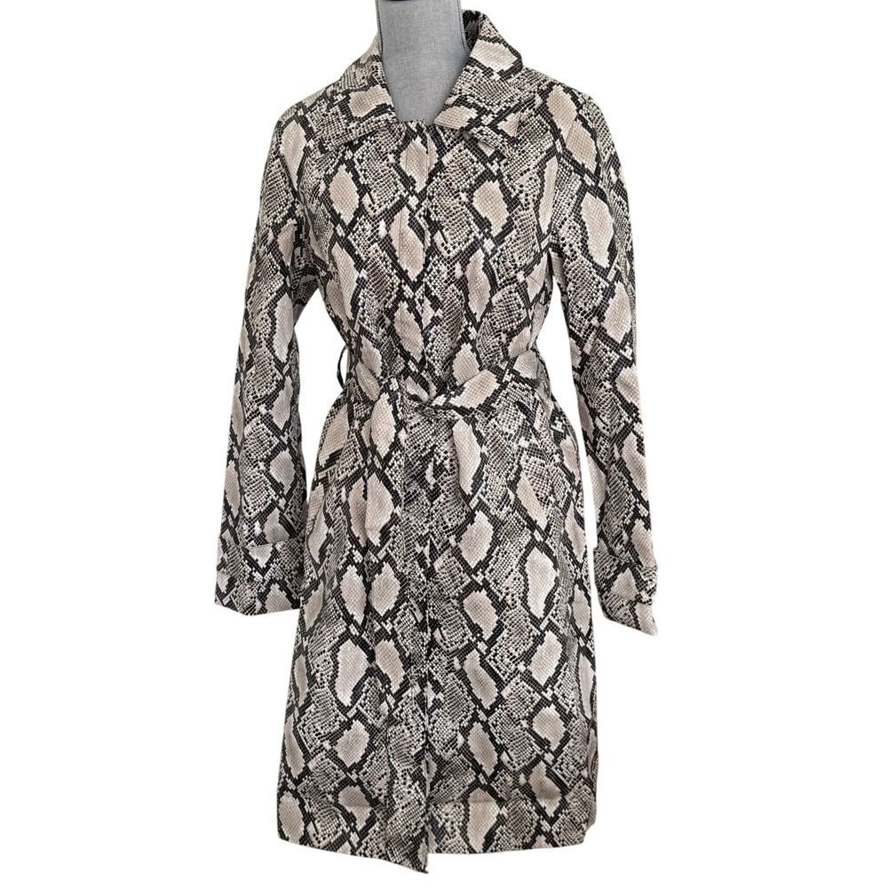 NWT Choosy Elizabeth Faux Snakeskin Coat Belted Women's Sizes M - Picture 4 of 12